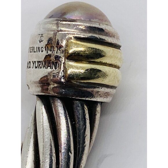 David Yurman Sterling Silver 925 14K 585 Mabe Pearl 6.25"  Bracelet - Picture 5 of 10